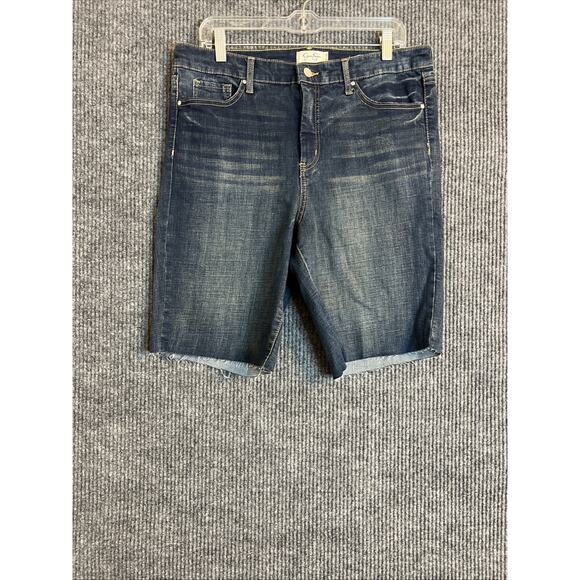 Jessica Simpson Pants - Jessica Simpson Womens Denim Bermuda Short Size 16 Blue Dark Wash Frayed Stretch